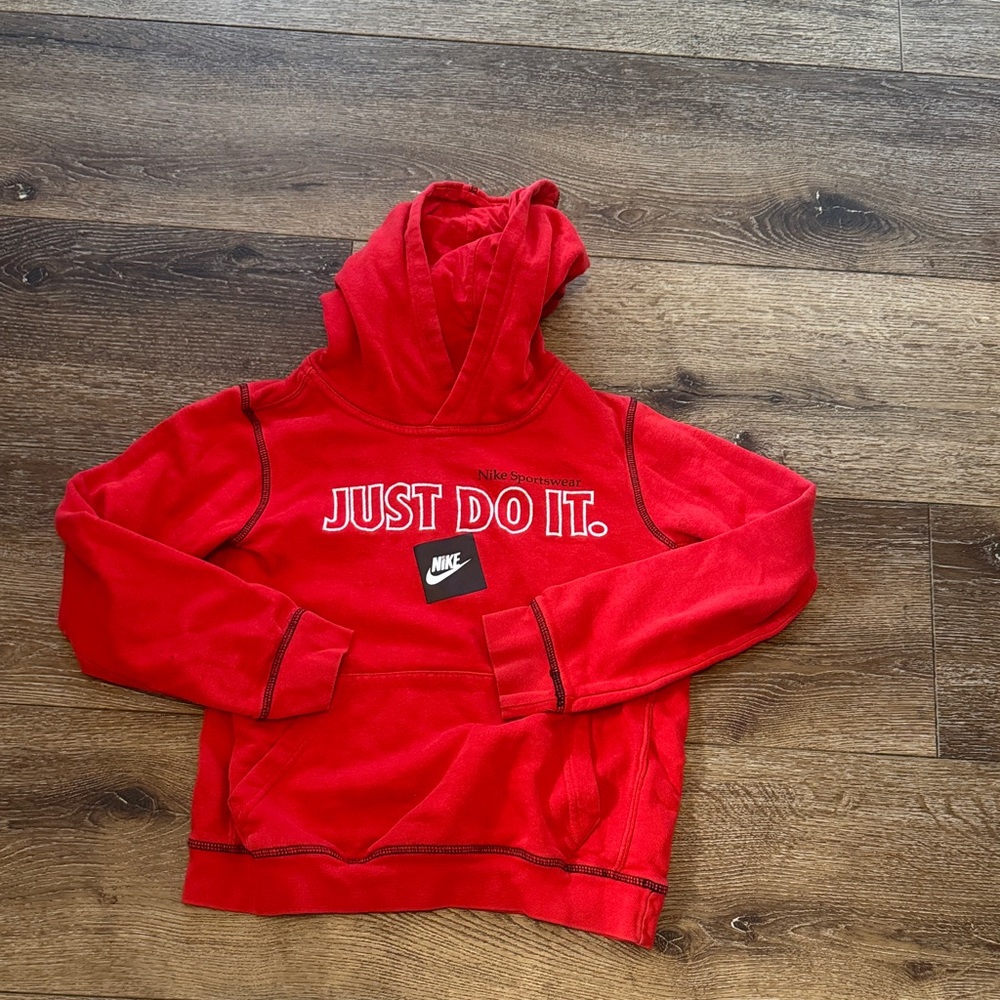 Nike just do it red hoodie youth‎ medium